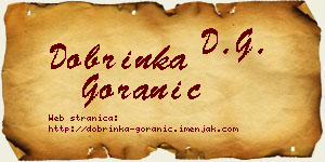 Dobrinka Goranić vizit kartica